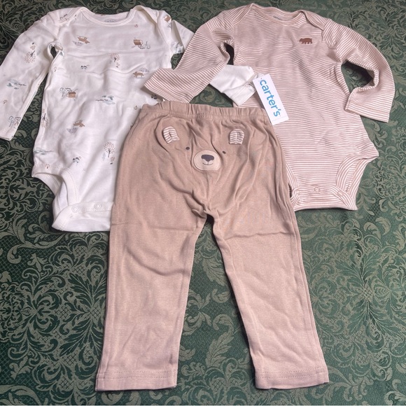 NWt 24m 12m 18m forest animals dogs bears HOME W YOU bundle pants shirt carters - Picture 1 of 9